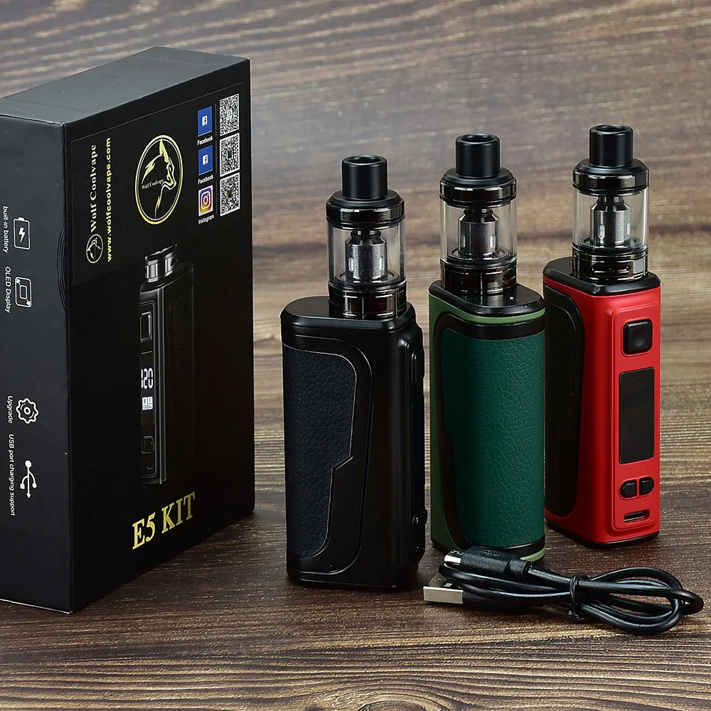 120W Box Mod E Cigarette Kit Vape Pen 2200mah Battery 2.5ml Atomizer OLED Screen Electronic Cigarette Vaporizer Vapor Pen Kit