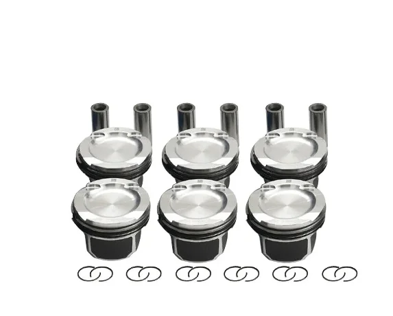 6pcs N54B30 Pistons & Rings Set Φ84mm 11257610295 11257577586 for BMW E60 E61 E71 E82 E90 E91 E92 E93 135i 335i 535i 740i X6 3.0