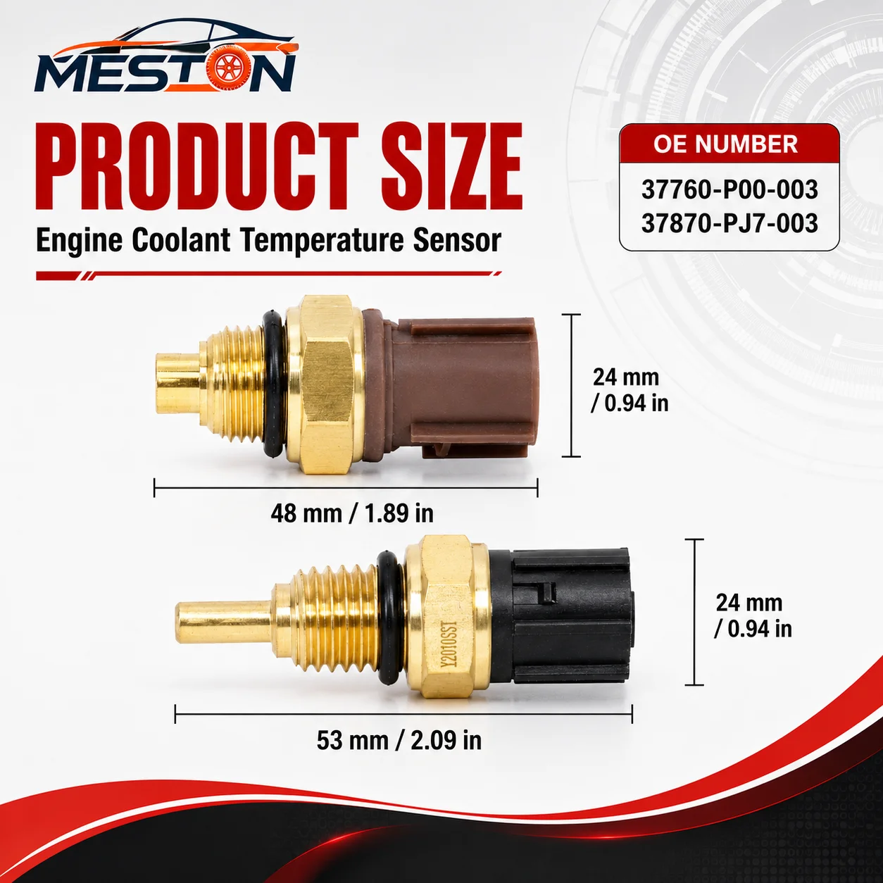 2PCS Engine Coolant Temperature Sensor Switch for Honda CR-V Civic Acura Isuzu 1992-2006 OE 37760-P00-003 37870-PJ7-003