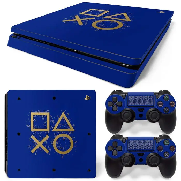 ملصق فينيل واقي لوحدة التحكم الرشيقة PS4 ، ملصق جلد ، تصميم هندسي ، وحدتين تحكم ، مجموعة كاملة