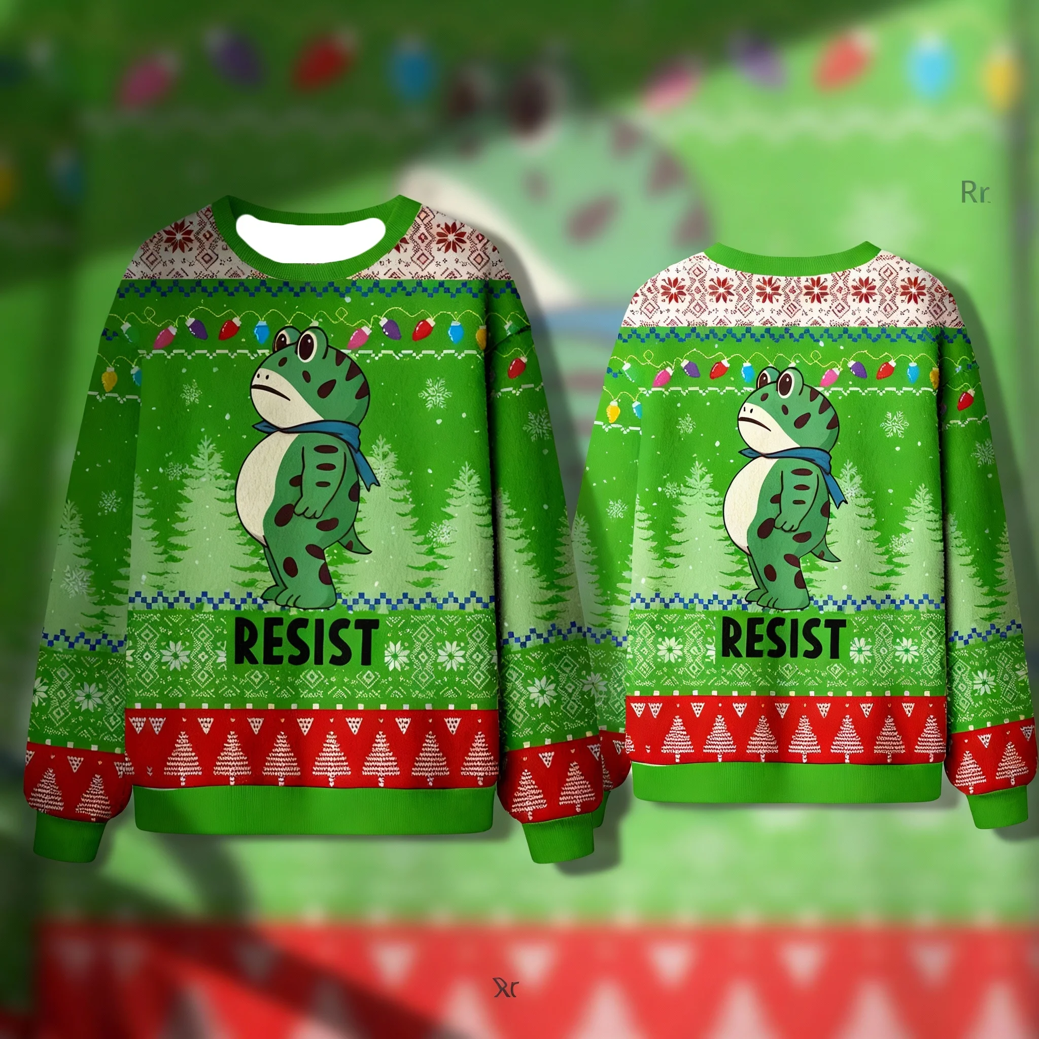 

Осенне-зимняя тема игры с детективом лягушки, рождественский уродливый свитер, пуловер с капюшоном, подходит для взрослых и семьи, чтобы носить