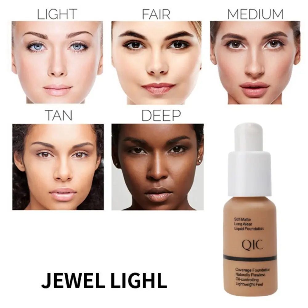Invisible Pores Liquid Foundation Sweatproof Non-Fluffing Waterproof Foundation 8h Lasting Face Base Cream Makeup Application