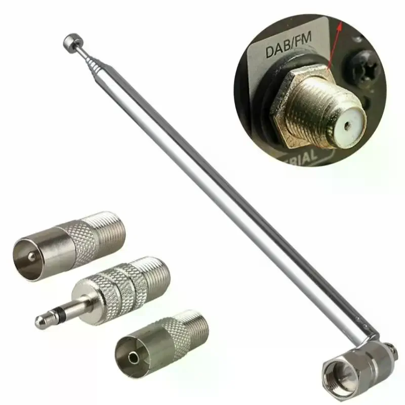 5Pcs 3.5mm Adapter Rod Antenna FM Radio Set for Stereo Receiver Amplifier Improved Signal Home Theater Installation