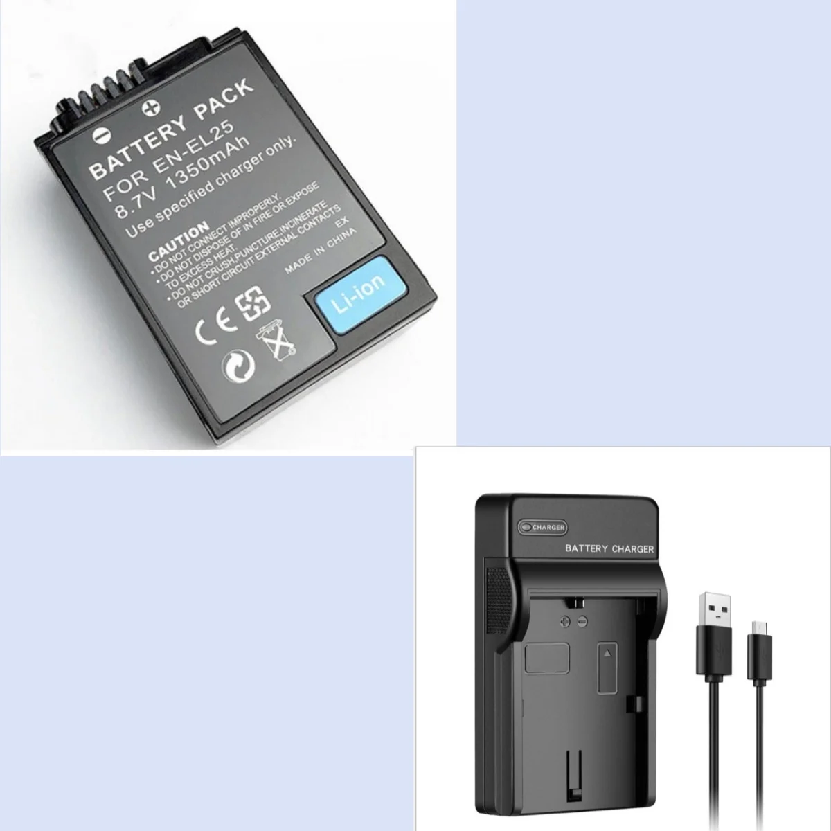 8.7V 1350mAh EN-EL25 ENEL25 EL25 Camera Battery For Nikon Z50 Z30 ZFC USB Battery Charger EN-EL25 EL25 Battery