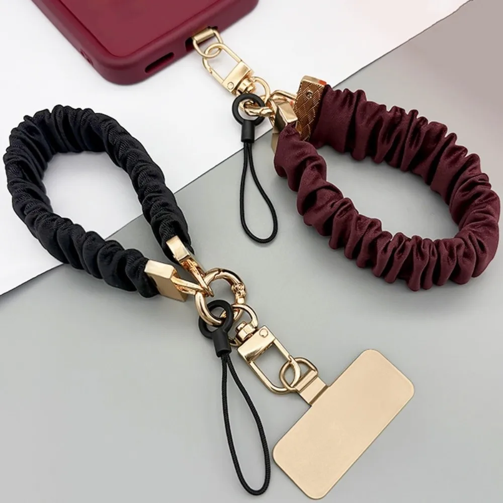 

Pleated Design Mobile Phone Strap Pendant Metal Card Cell Phone Chain Anti Loss High-End Mobile Phone Lanyard Women/Lady/Girl