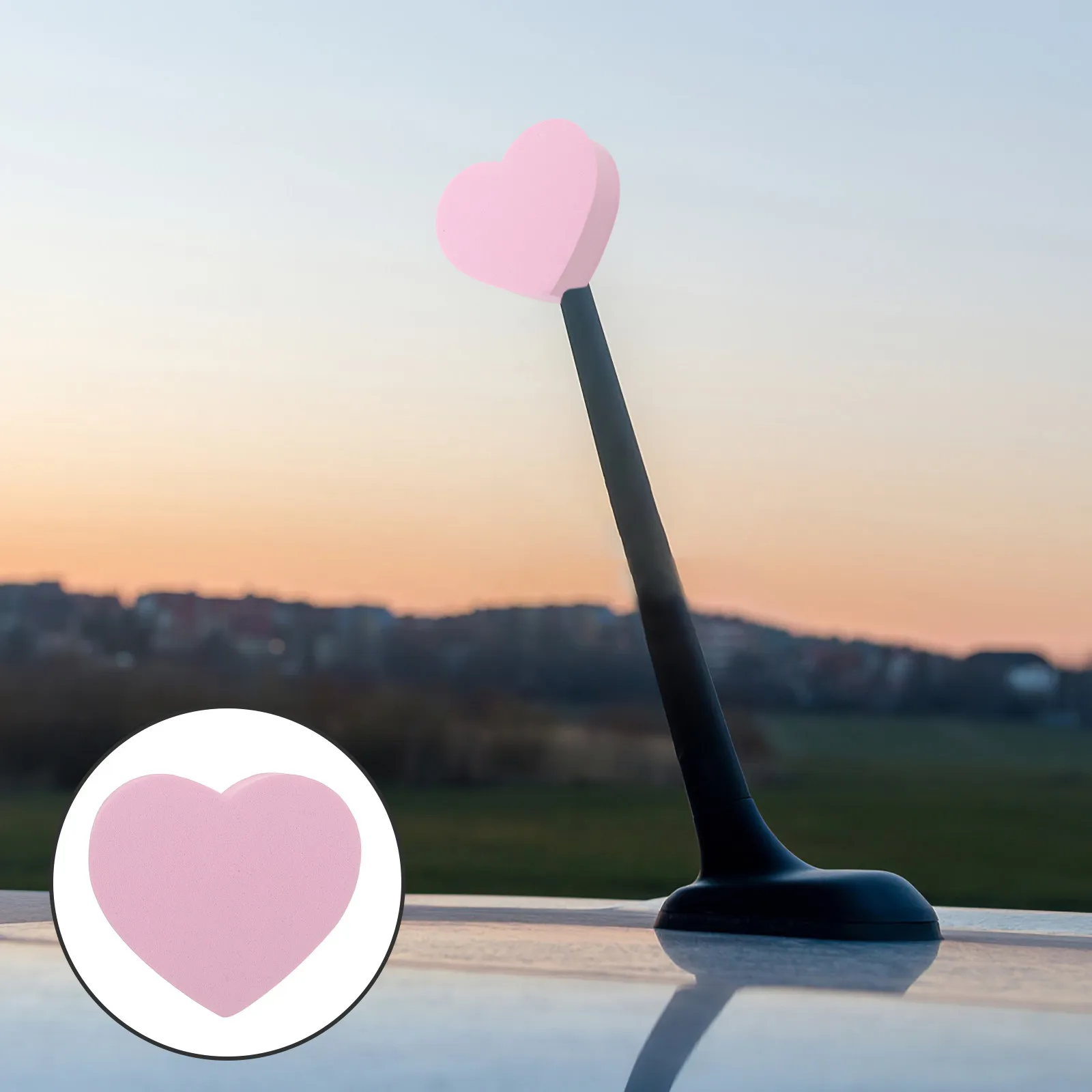 

5Pcs Heart Car Antenna Topper Cute Lightweight Universal Auto Exterior Accessories Vehicle Truck Suv Easy Find Car