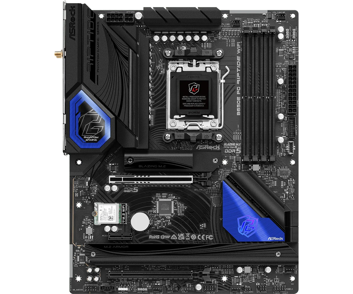 

Материнская плата MSI B650E PG Riptide WiFi AMD B650 с разъемом AM5 ATX M.2 Wi-Fi 6E с поддержкой Ryzen 7 9700X Ryzen 5 PRO 8500 Ryzen 7 7700 c