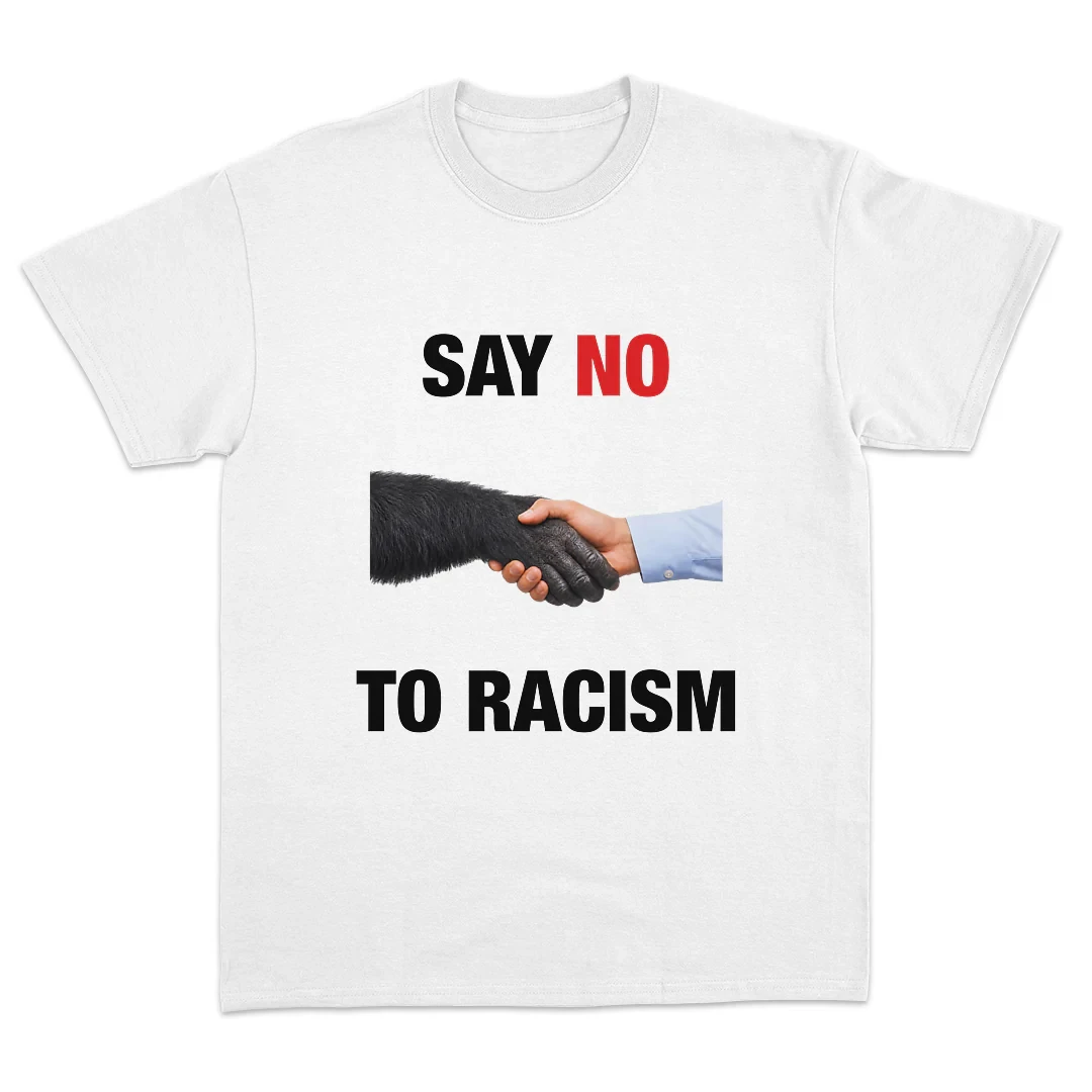 T-shirt « Peaceful Handshake » « Say No To Racism » pour hommes et femmes, t-shirt graphique Unity Equality, haut décontracté blanc