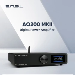 SMSL-Amplificador de potencia Digital AO200 MKII, Bluetooth, USB, HIFI, XLR/RCA/USB, entrada equilibrada, Chip AMP MA5332MS con Control remoto