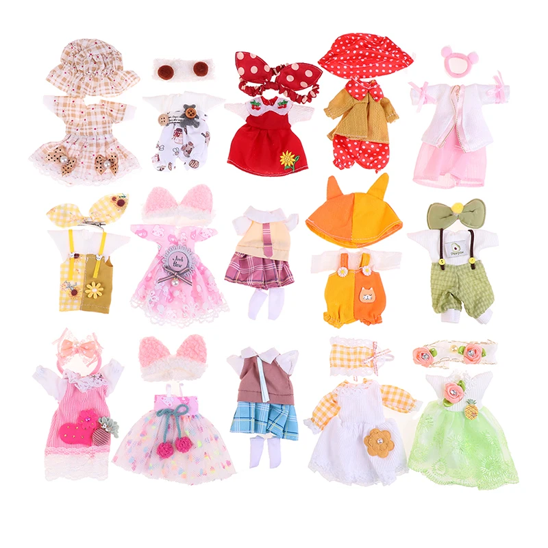 Cute Clothes Set for 16-17cm Ob11 Doll Fashion Suit 1/8 bjd Doll Dress up Skirt 6 Inch Cute Clothes Uniform