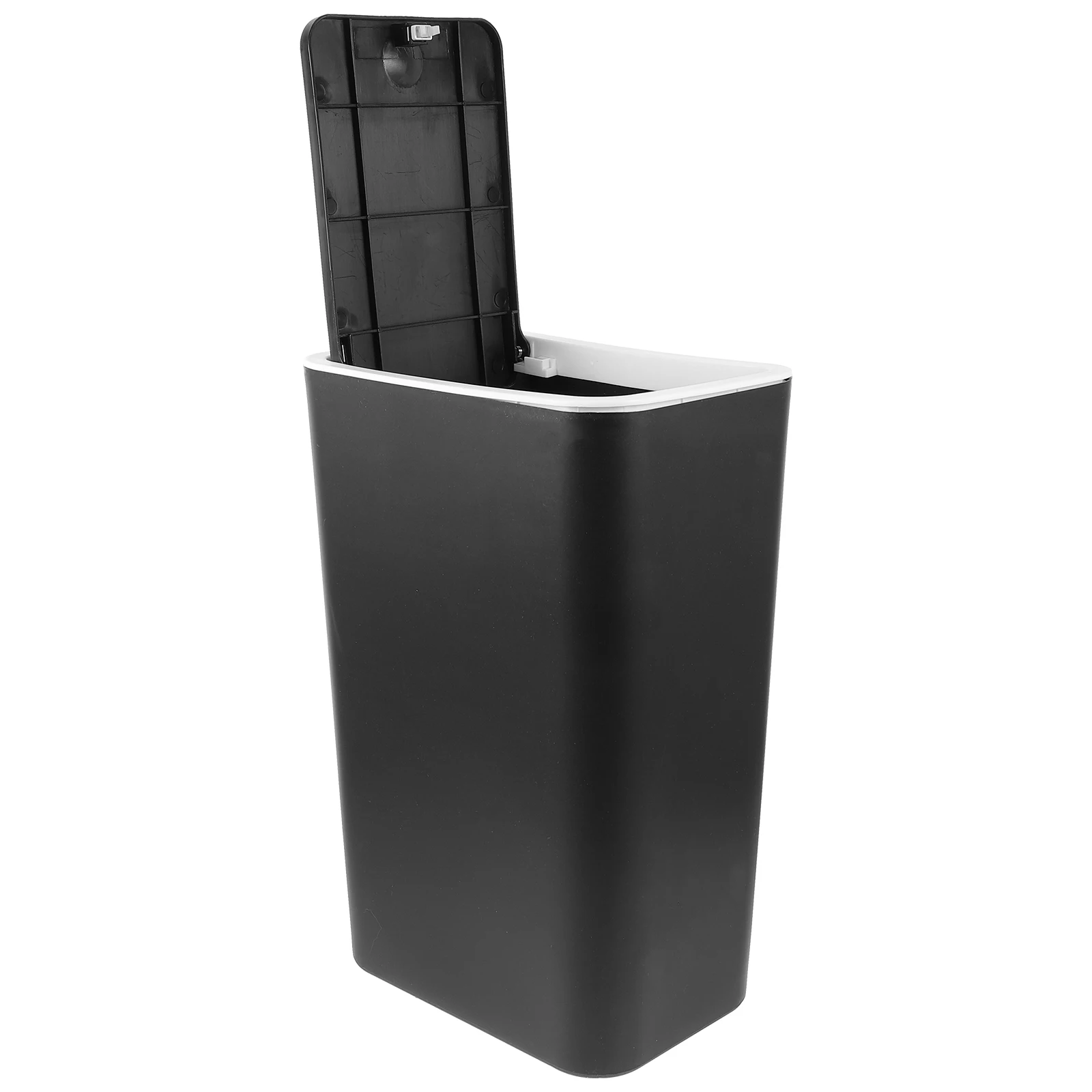 

Trash Can with Press Top Lid for Bathroom Kitchen Dorm Sleek Design Compact Size PP Material Longtime Use Trash Can