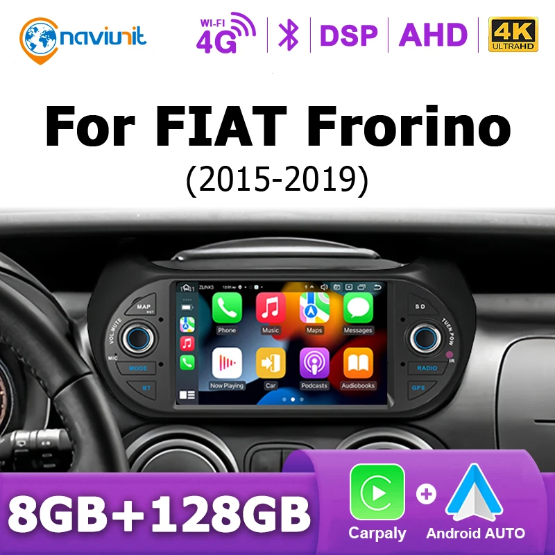 Android 14 Auto Autoradio Carplay 2 DIN per Fiat Fiorino Citroen Nemo Peugeot Bipper Multimedia Auto Lettore Schermo Intelligente