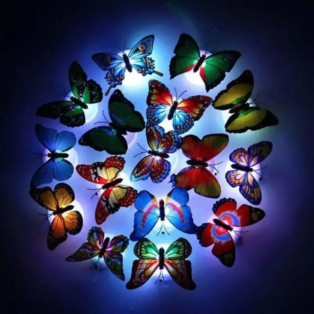 Self-adhesive Self-adhesive LED Decor Lamp Color Changing Butterfly Shape Butterfly Dragonfly Night Light Dragonfly Shape LED