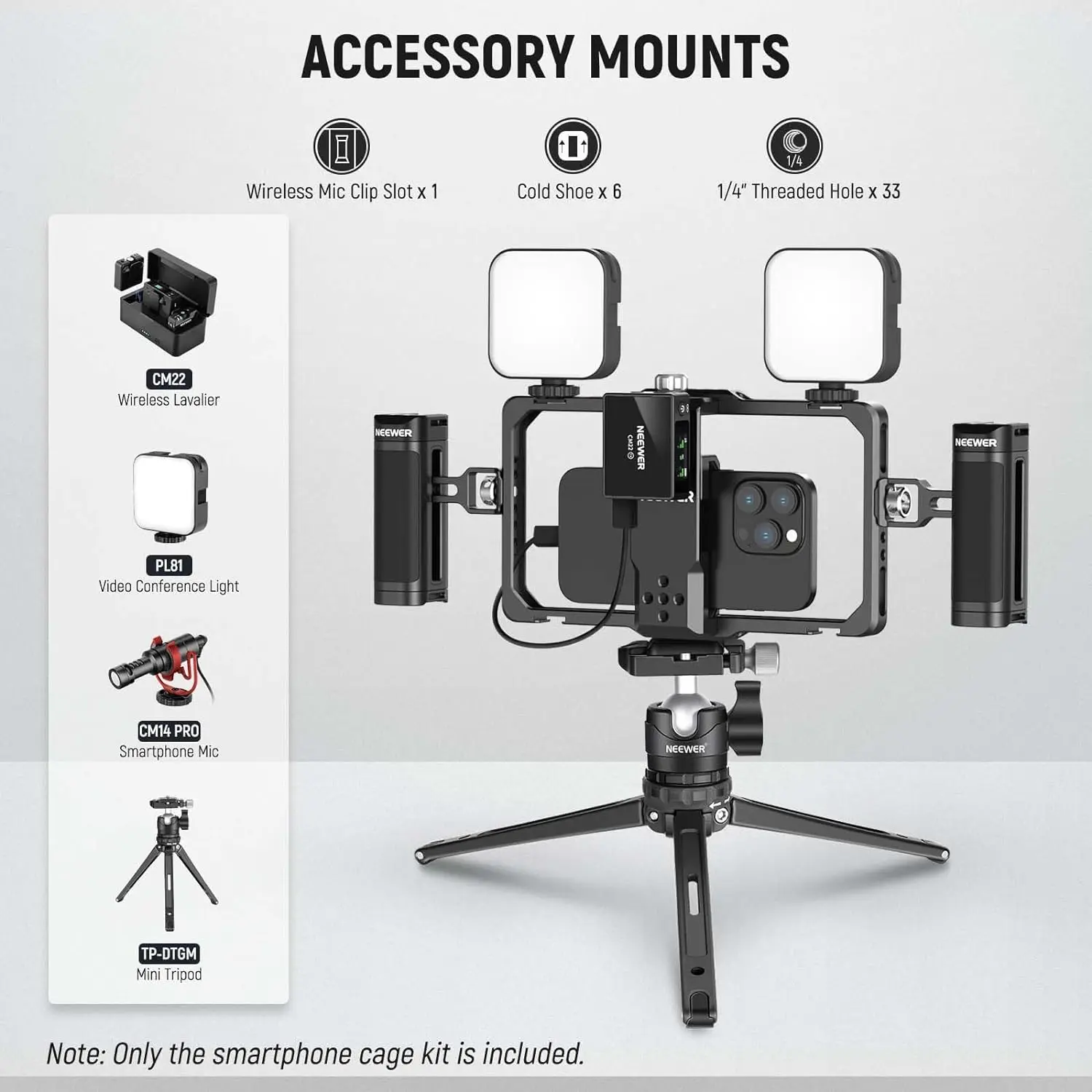 NEEWER PA009S Smartphone Video Rig with Neck Strap