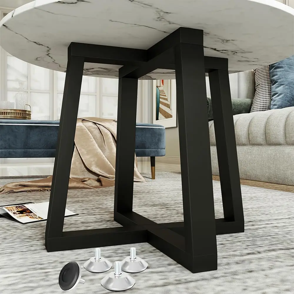 18 Inch Coffee Table Legs, Metal End Table Base 600lbs with Suction Cups & Pre-Drilled Holes, Fits Glass Granite Wood Tops for End Table, Coffee Table Perfect for the Living Room, Patio, Bedroom