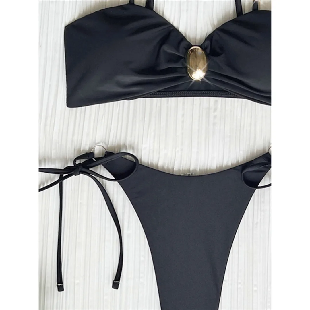 Sexy High-Cut-Bein-Strappy-Mini-Tanga-Bikini, Damen-Badeanzug, zweiteiliger Bikini-Set, Badebekleidung, Badeanzug, Schwimmbikini V6442 – Detail 7