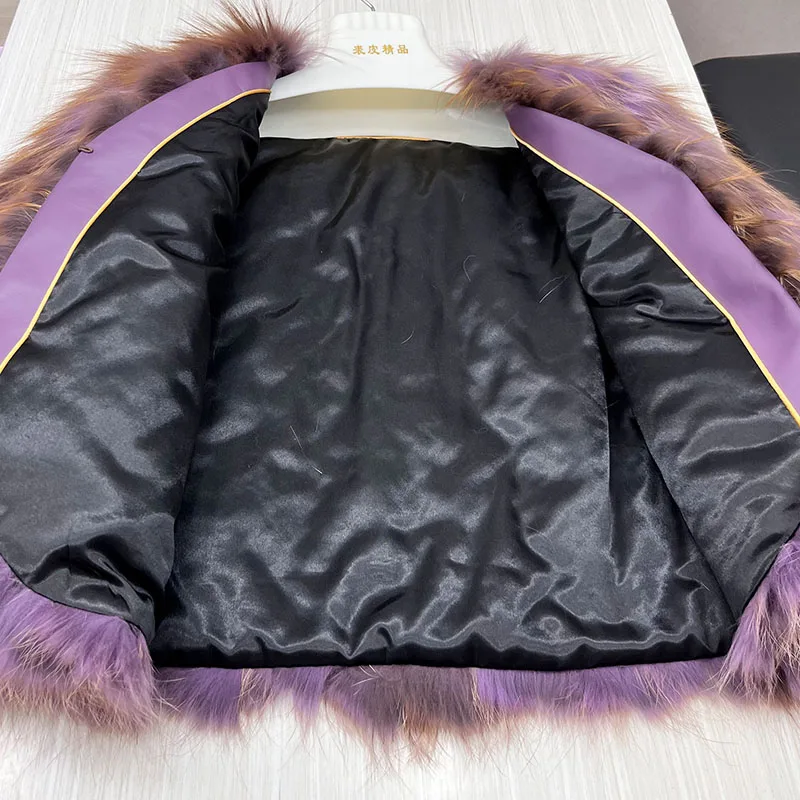 Moda Zima 2025 Nowe Prawdziwe Naturalne Paski z Futra Lisa Szew Toghter Krótki Styl Cienkie Futra Luksusowe Puszyste Grube Ciepłe Kurtki