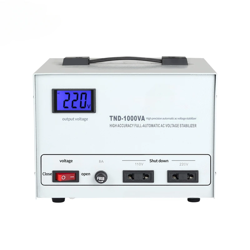 

TND-1KVA Voltage Regulator LCD Display Single Phase 220V and 110V SVC AC Intelligence Automatic Stabilizer