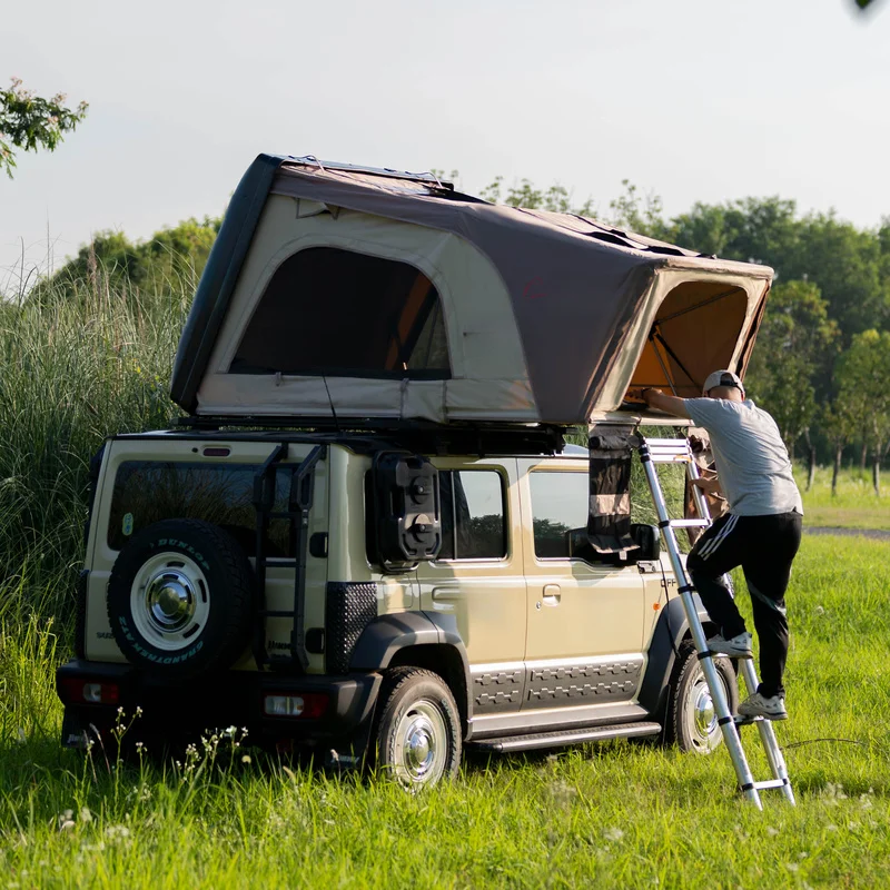 High-Quality Four Seasons Custom Hard Shell Pop-Up Roof Top Tent with X Hinge for Truck Camper Outdoor Camping