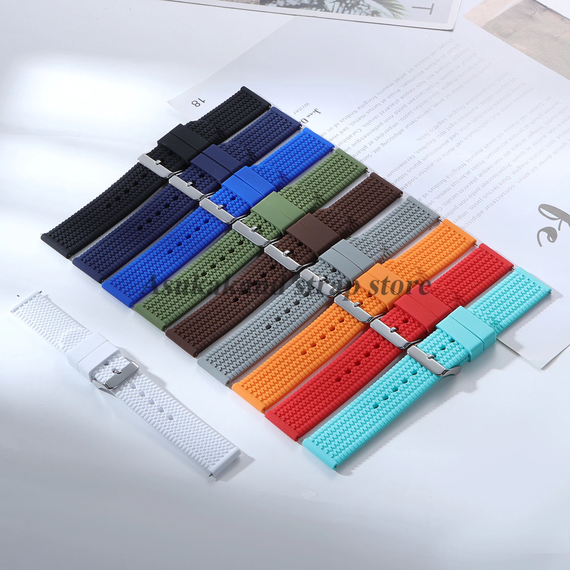 18 مللي متر 20 مللي متر 22 مللي متر 24 مللي متر حزام ساعة سيليكون ل Seiko ل رولكس لينة شريط مطاطي سوار الإفراج السريع الرياضة استبدال معصمه