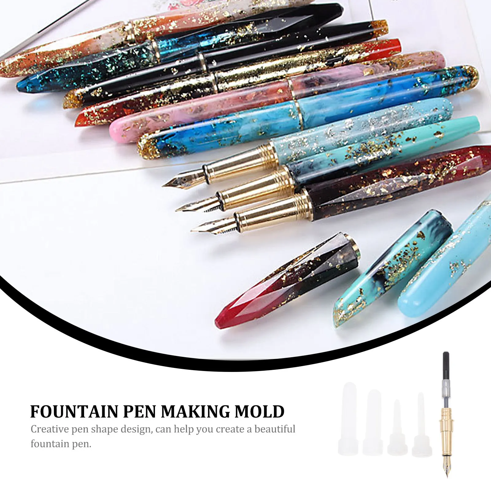 

1 Set Diy Fountain Pen Mold Kit Premium Silicone Material Smooth Flexible For Home Store Studio Crafting Fountain Pen Making