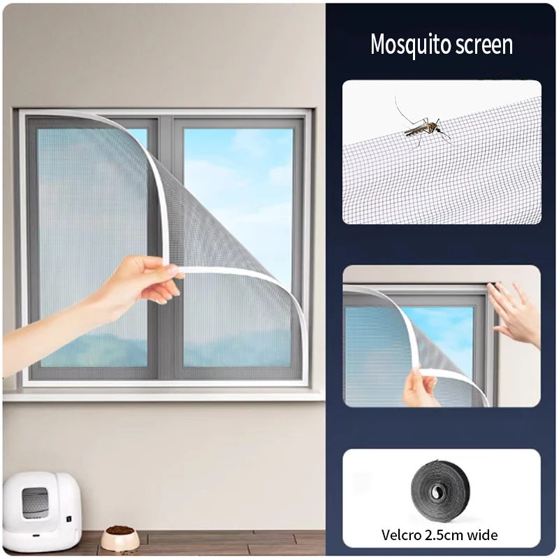 Self-adhesive Window Mosquito Net White Anti-mosquito Window Screens Mesh Anti Insect Air Tulle Invisible Mosquitoes And Flies