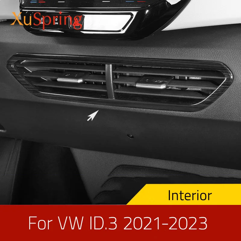 Car Console Dashboard Air Vent Outlet Frame Ring Bezel Stickers for VW ID3 ID.3 2022 2023 Center Conditioner