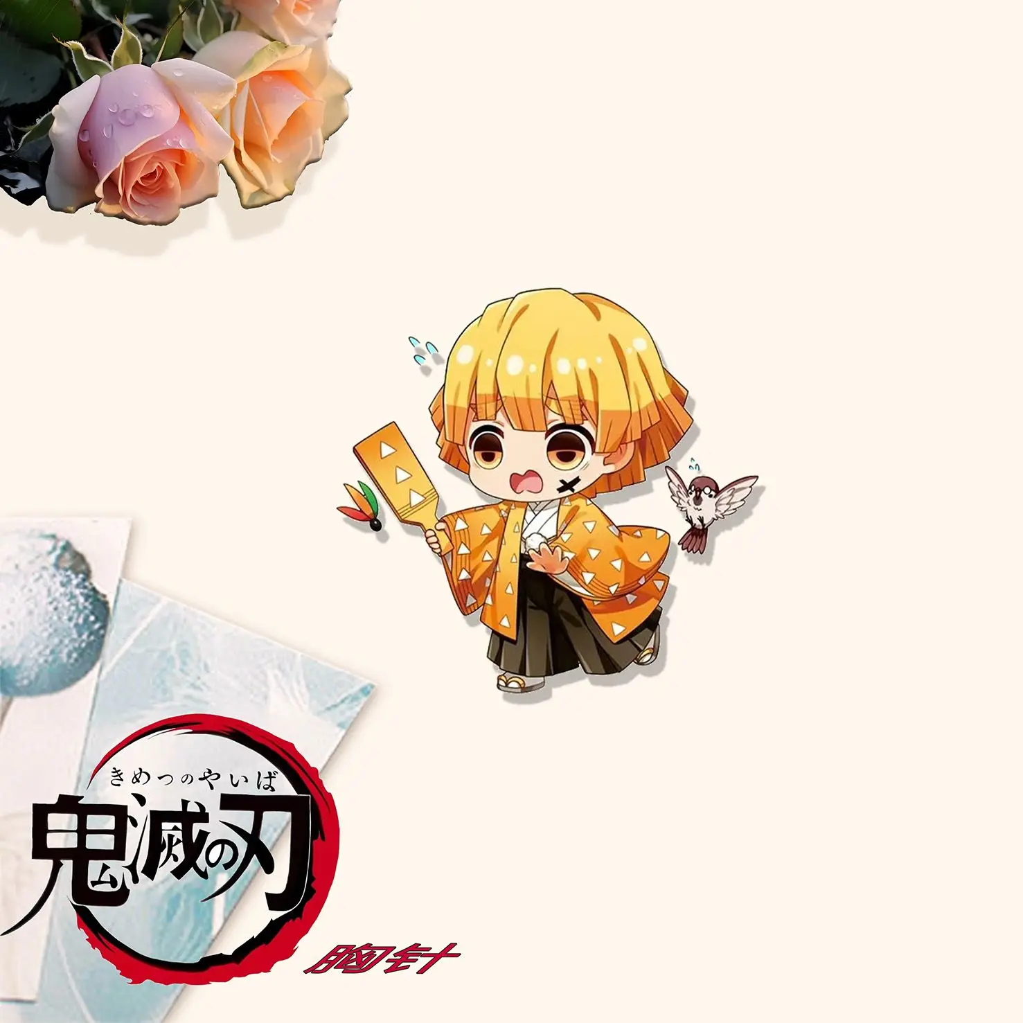 Demon Slayer Cute Q-version Brooch Kochou Shinobu Kamado Tanjirou Agatsuma Zenitsu Badge Pendant Jewelry Anime Pins Halloween