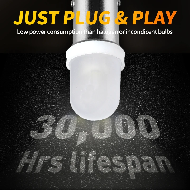 50pcs BA9S 44 47 T11 T4W Bayonet AC 6V LED Bulb Lamp Pinball Game Machine Car Signal Light Non Ghosting Anti Flickering
