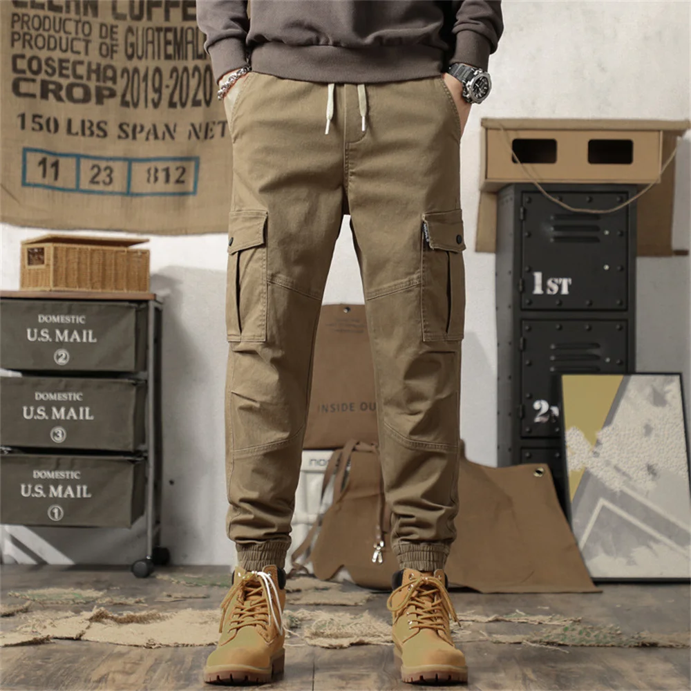 Pantalones de chándal bombachos para hombre, ropa de calle masculina, Cargo, estilo Hip Hop, informal, con bolsillos, de gran tamaño, a la moda, 2022