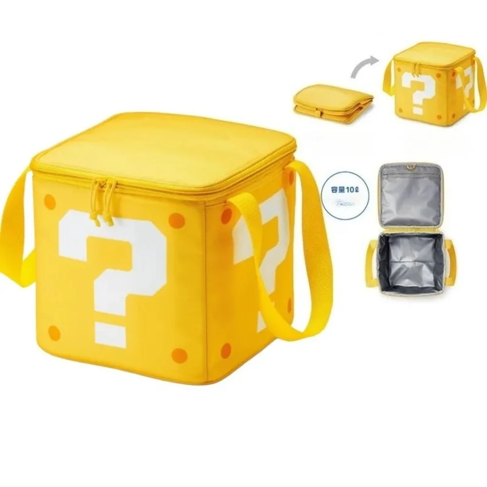 اليابانية لعبة تحت عنوان علامة استفهام حقيبة التخزين صندوق عازل سعة كبيرة في الهواء الطلق نزهة الحفاظ على الحرارة حقيبة باردة كيس الثلج #1