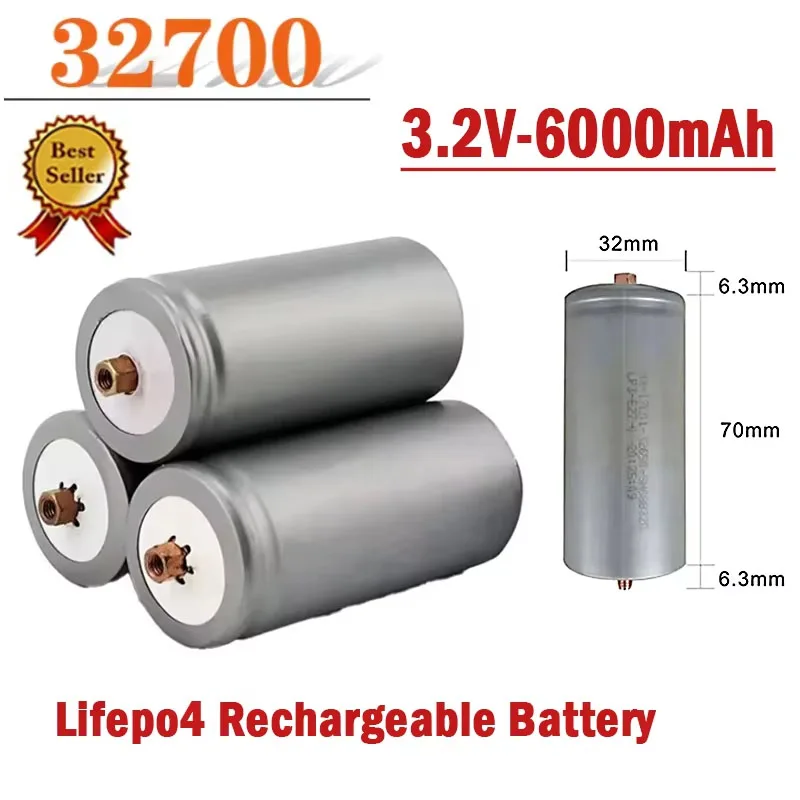 New Original  6000mah 3.2V 32700 Lifepo4 Rechargeable Battery High Quality Large Capacity Lithium Iron Phosphate Power Battery