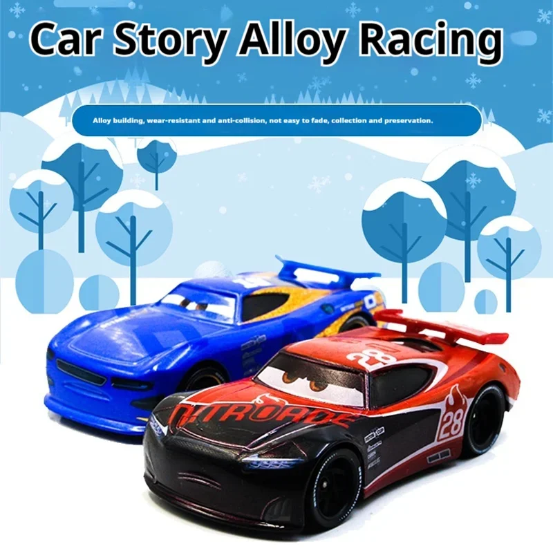 Disney Pixar Alloy Racing Cars 3 No.19 Daniel No.28 Tim Metal Model Children's Toy Collection Decoration Kids Birthday Gift Toy