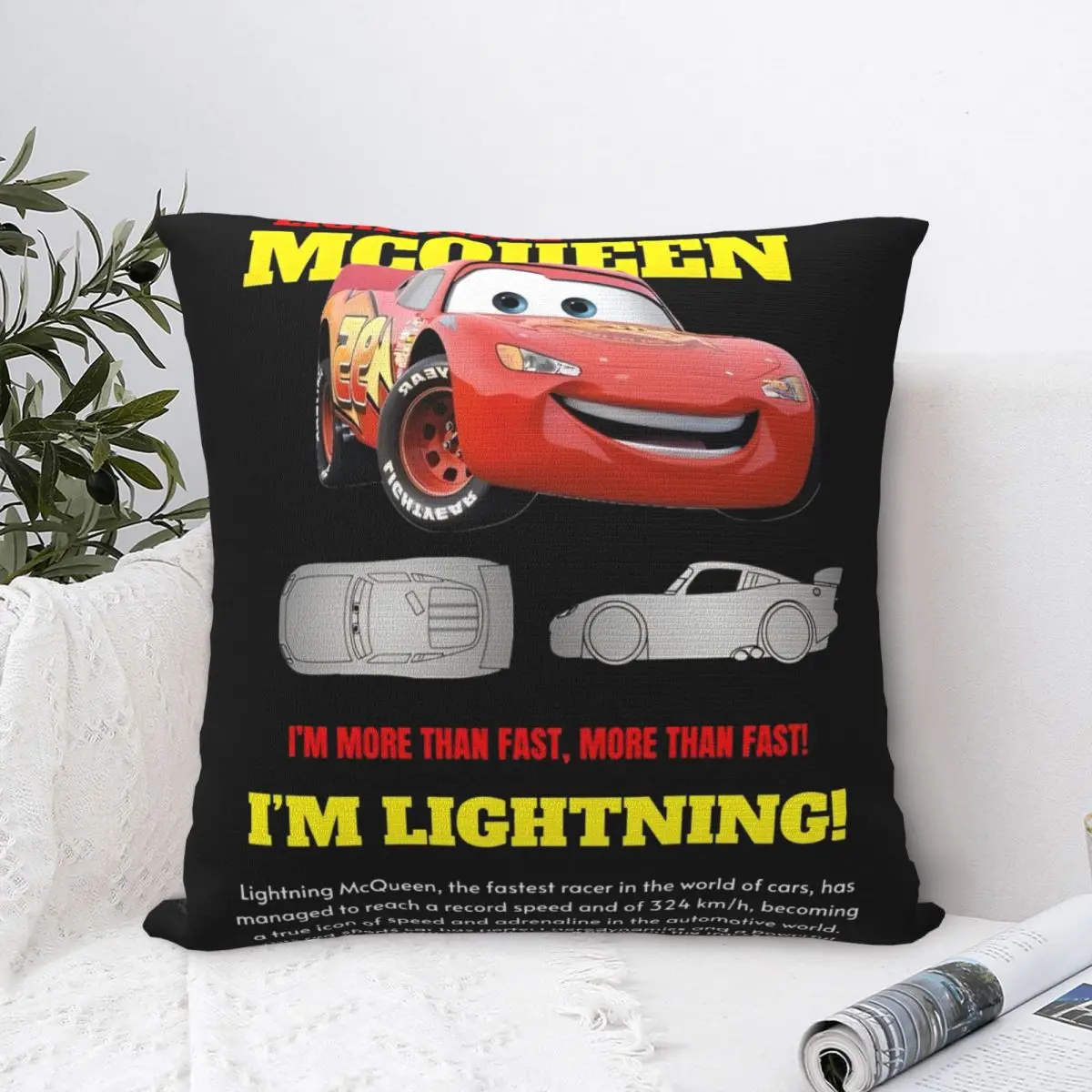 Pillow Case Cars Lightning McQueen Soft Pillow Cover Retro Trendy Cushion Cover Custom DIY Pillowcases For Sofa Home Decoration