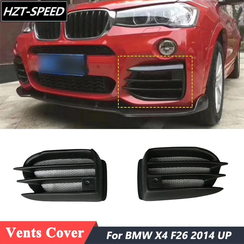 Unpainted FRP Material Front Fog Lamp Light Cover Air Vents Trims For BMW X4 F26 2014 Up