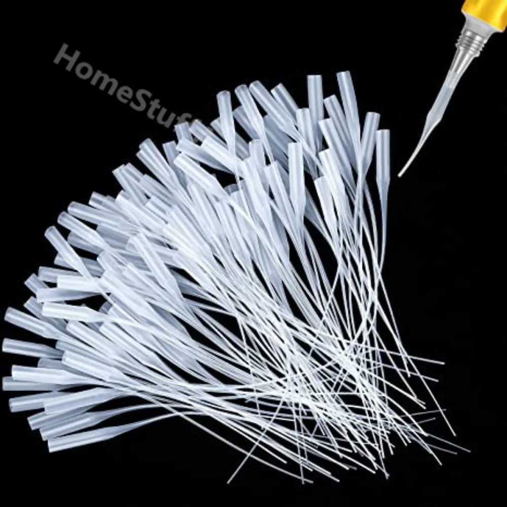 100pc Glue Extender Precision Micro Tips for Hobby Plastic Glue Bottle Tips Applicator Dropping Tube Nozzle for Lab Dispensers