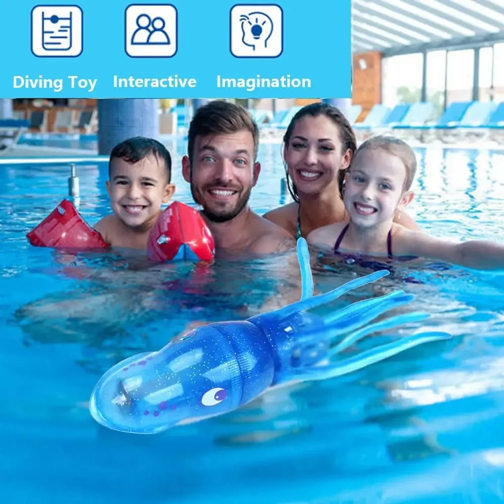 Giocattoli da bagno per piscina con calamari per bambini, pesci elettrici per immersioni con polpo, giocattoli estivi per dolcetti, gioco in piscina per l'addestramento al nuoto per l'apprendimento