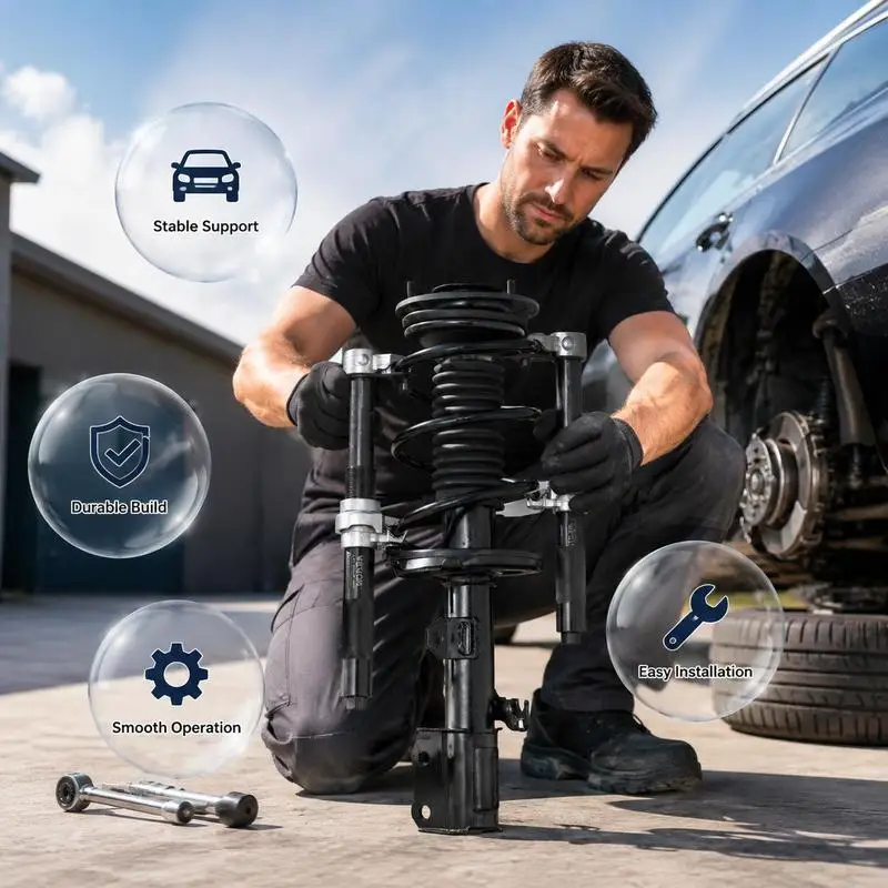Juego de 2 compresores de resortes helicoidales, juego de compresores de resortes MacPherson, capacidad de 2646 libras, con soporte de seguridad y estuche de transporte, para reparación de suspensión de automóviles, camiones, ATV y UTV