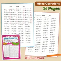 Learning Math subtraction,Addition,multiplication Division Mixed Operations Practice Copybook Exercises Book Kid Workbook