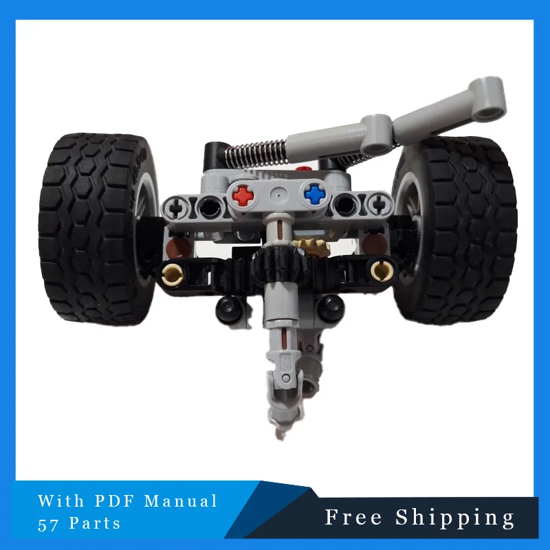 57 قطعة سيارة الإبداعية التراص الطوب الجبهة اثنين عجلة وحدات MOC اللبنات الأطفال DIY بها بنفسك تجميع لغز اللعب هدية الكريسماس