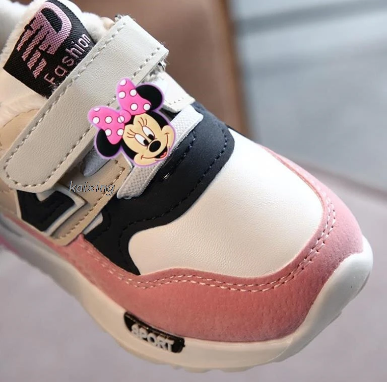 Çocuklar koşu ayakkabıları Disney Mickey Minnie Sneakers moda kız spor ayakkabı Shoes Breathable nefes erkek ayakkabı Tenis Infantil