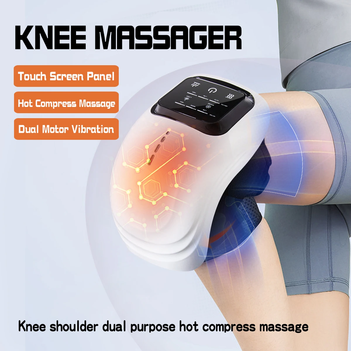 5 in 1 EMS Acupuncture Knee Massager Infrared Hot Compress 4 Airbags Knee Massage Instrument Rehabilitation Reduce Joint Pain