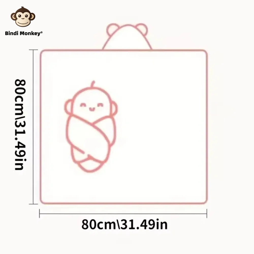 Serviette de bain Everak à capuche pour nouveau-né, couverture de dessin animé, velours solide, sites de documents, bébé, 0-4 ans