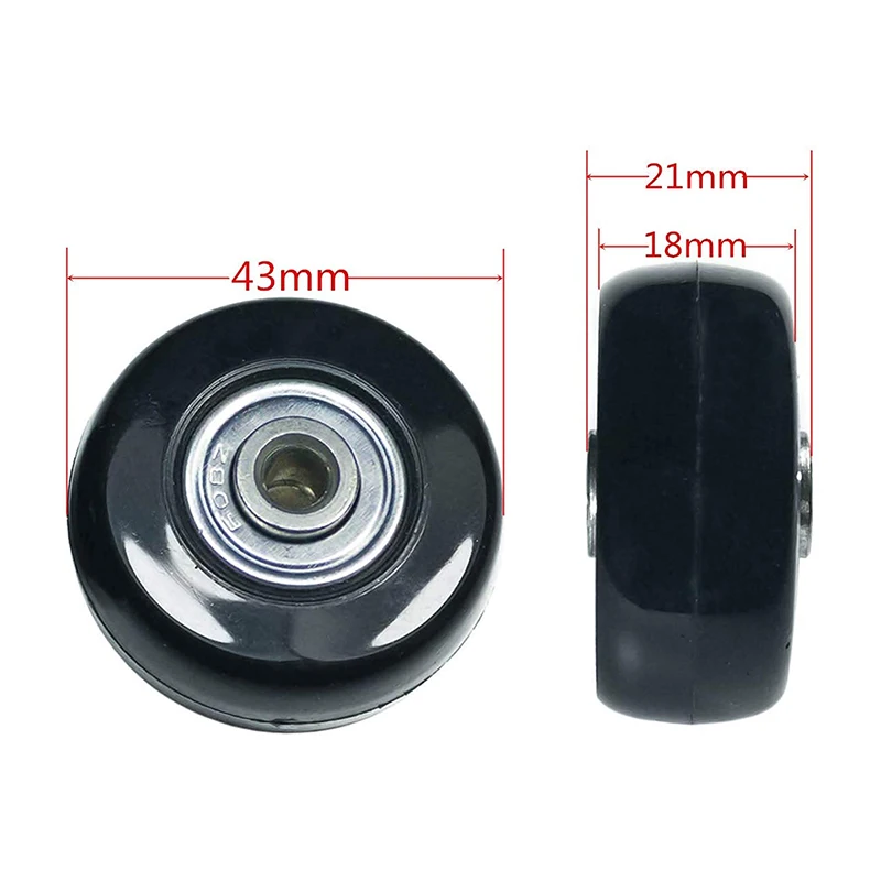 2Pcs Silent Series Luggage Caster Replacement Tire Kit Suitcase Wheel Caster Replacement Diy Repair Repair Wheel