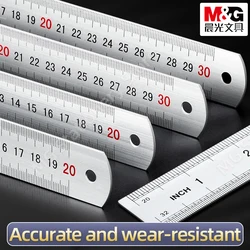 M&G Metal Ruler Measuring tool Double Side Straight Aluminum Alloy Multifunctional Combination Ruler Triangle Protractor Drawing