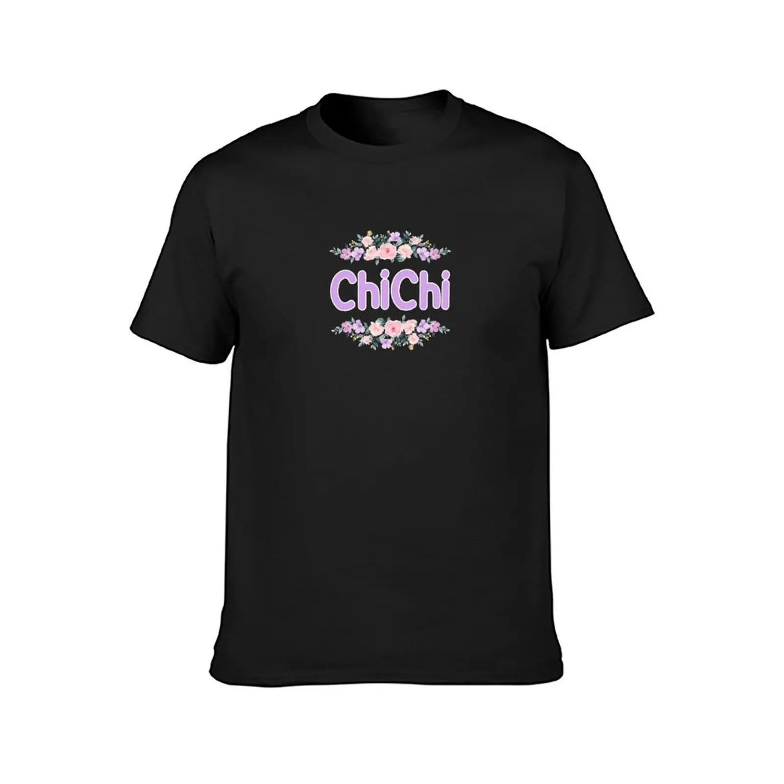 Purple Flower ChiChi Name Label (Black) T-Shirt Short sleeve tee summer tops mens t shirts casual stylish