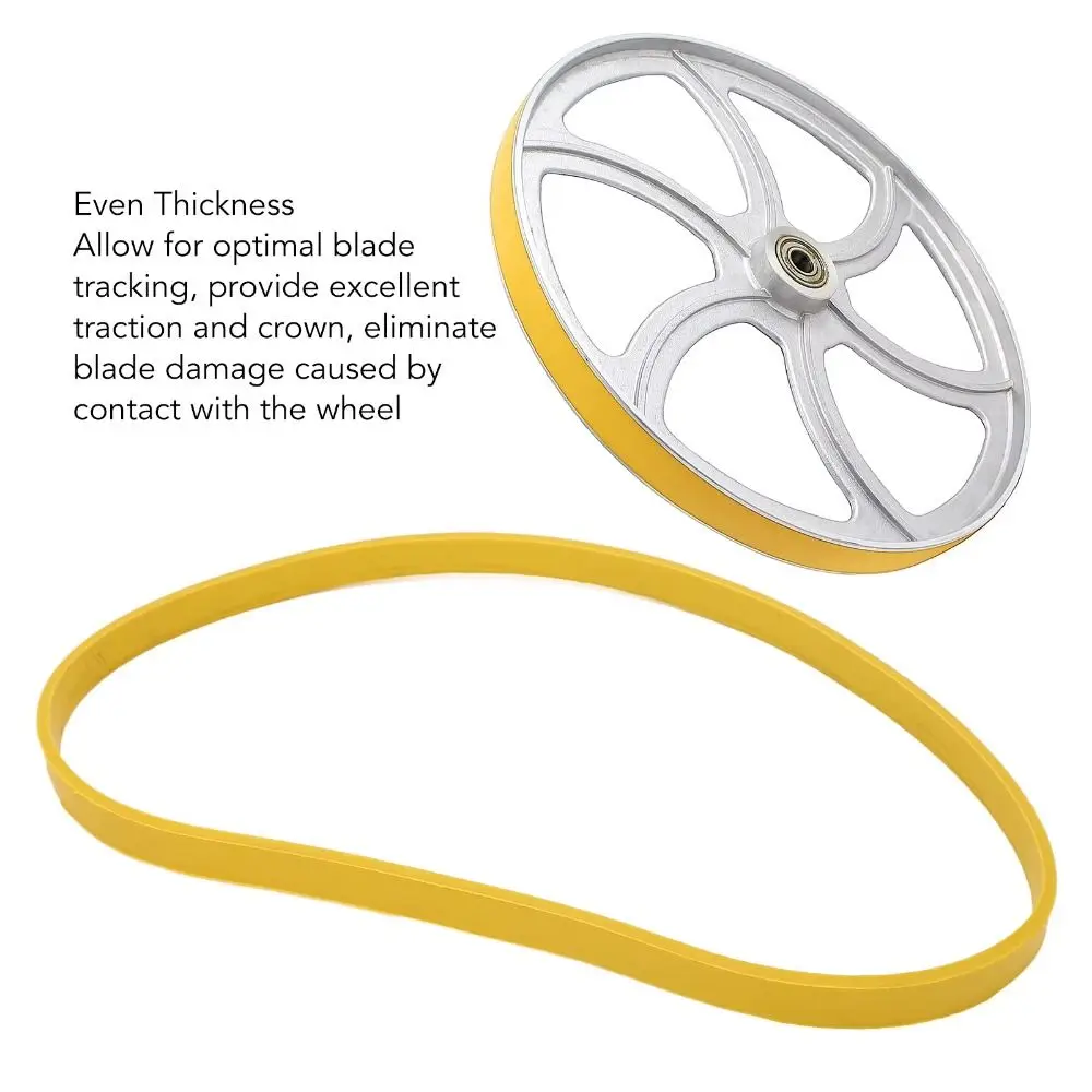2 Pcs Durable 8/9/10 Inch Band Saw Tire Yellow Noise Reduction Bandsaw Rubber Tire Rubber Anti Slip Band Saw Rubber Ring