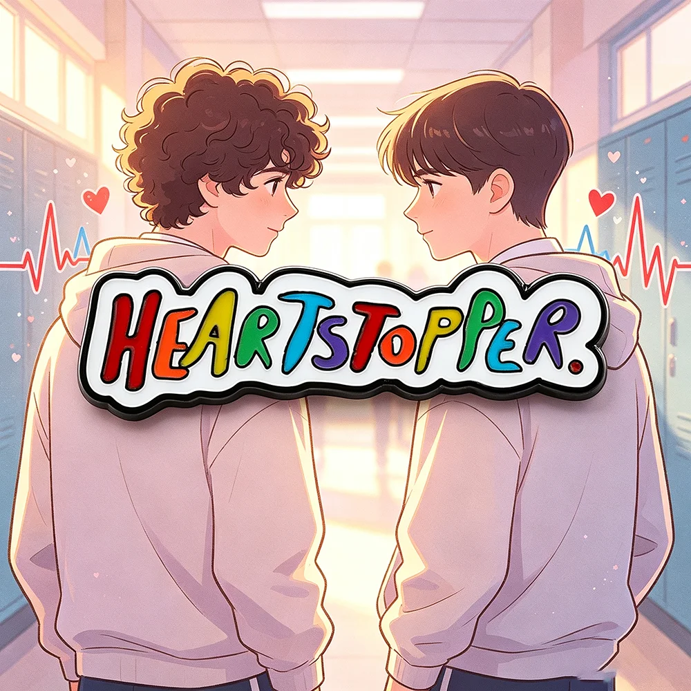 Heartstopper Rainbow Enamel Brooch Pin, TV Series Fans Collectible Lapel Badge Accessory Gift
