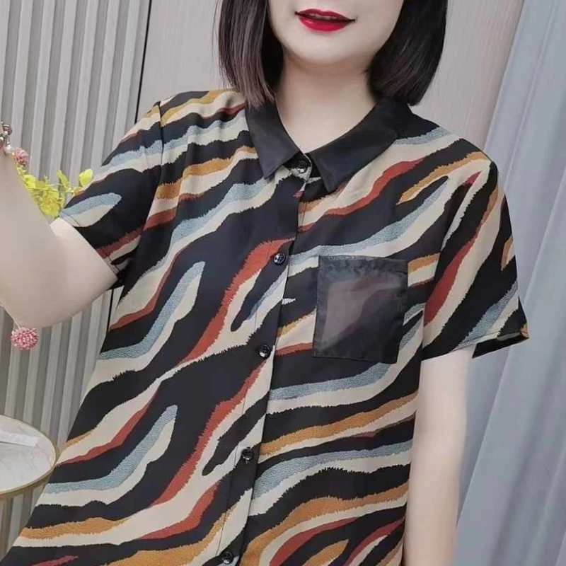 2024 Summer New Short Sleeved Top Fashionable and Casual Western Style Loose Large Size Covering Belly Slim Shirt T-shirt for Wo