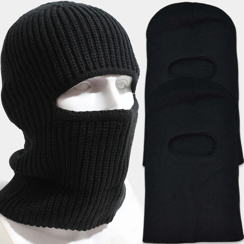 

2in1 2025 New Winter Cycling Cold and Warm Head Cover, Black Face Mask, Windproof Hat, Men's Knitted Warm Face Mask